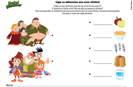 Liga os alimentos aos seus efeitos