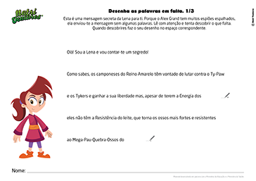 Desenha as palavras em falta